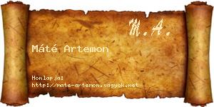 Máté Artemon névjegykártya